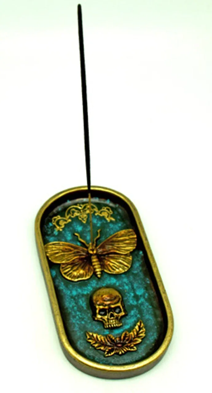 6.75" x 3.6" Death Moth Polyresin Incense Burner