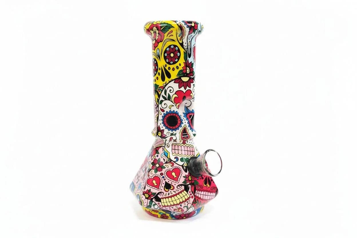 6'' Crimson Skull Prism Hex Bong