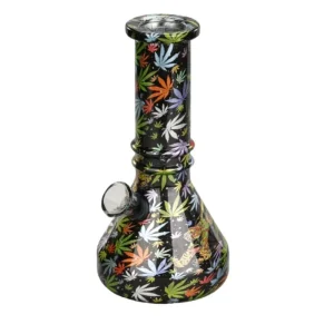 6” Kush Leaf Vivid Vault Beaker Bong