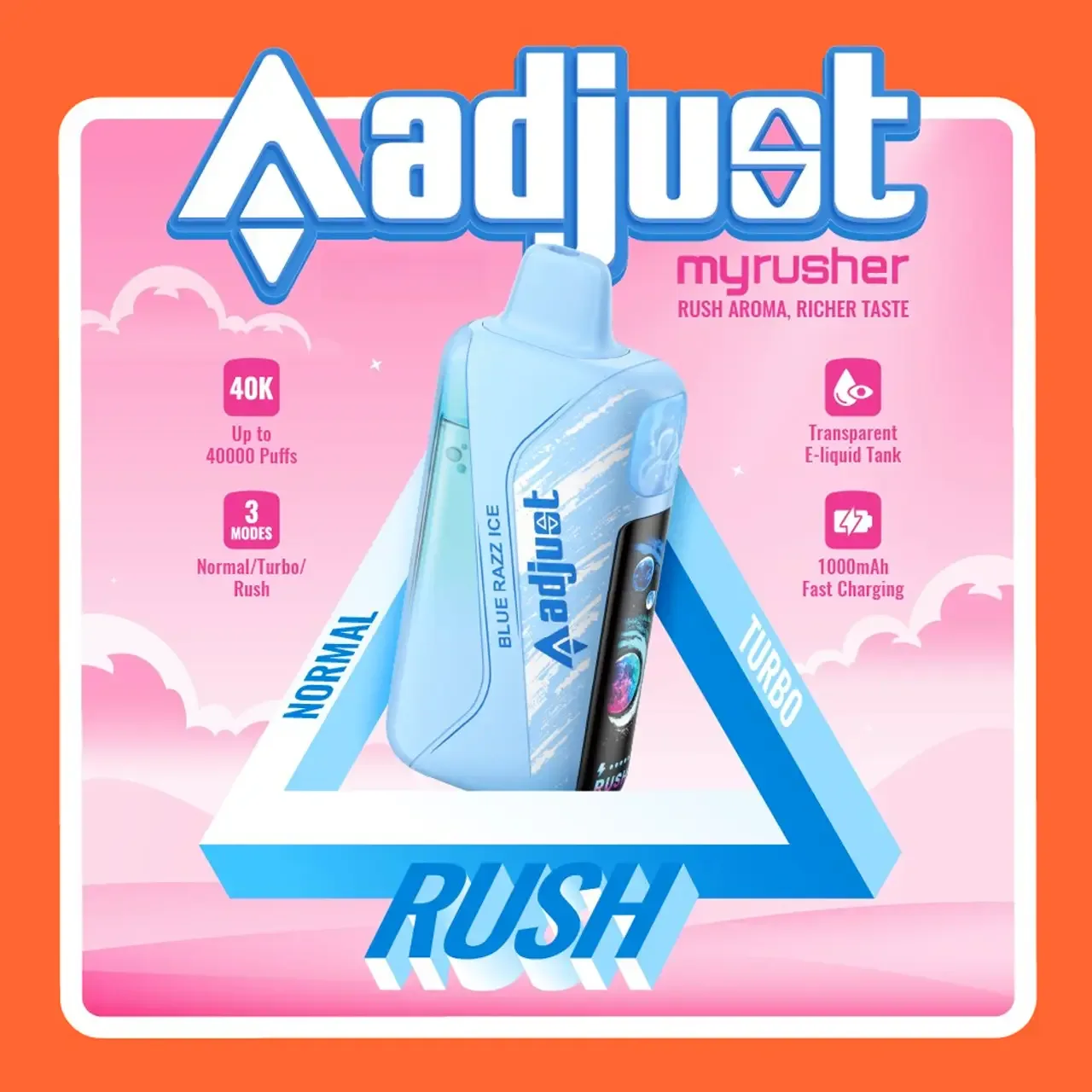adjust myrusher 40K Puff Disposable Device – 40,000 Puffs