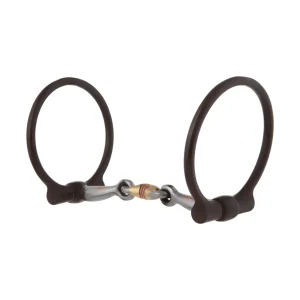 All Purpose Offset D Ring Snaffle Bit with 5" Sweet Iron Copper Wire Wrapped Dogbone Mouth