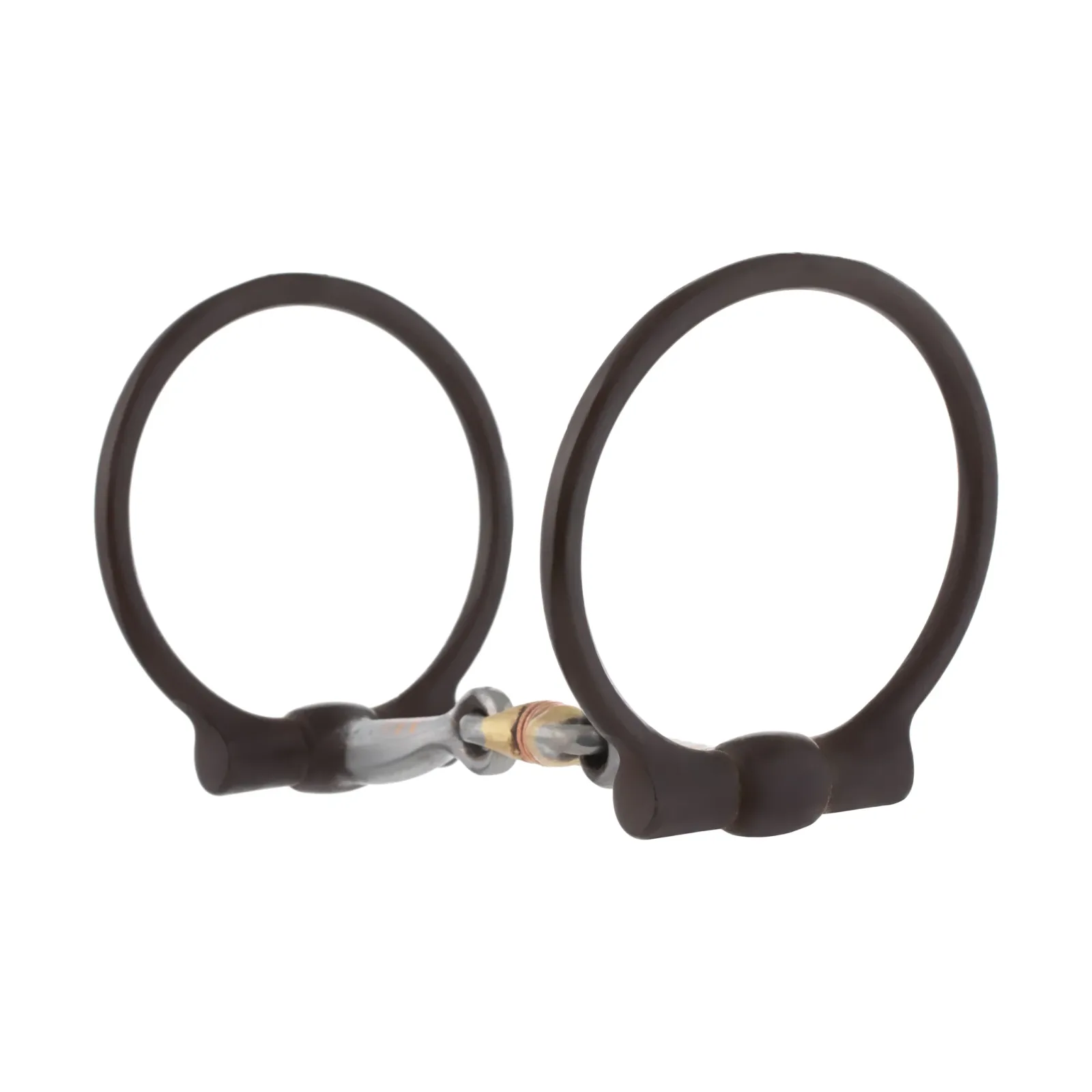 All Purpose Offset D Ring Snaffle Bit with 5" Sweet Iron Copper Wire Wrapped Dogbone Mouth - Image 2