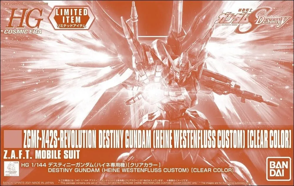 Bandai HG 1/144 Destiny Gundam Heine Custom Clear Color Model Kit