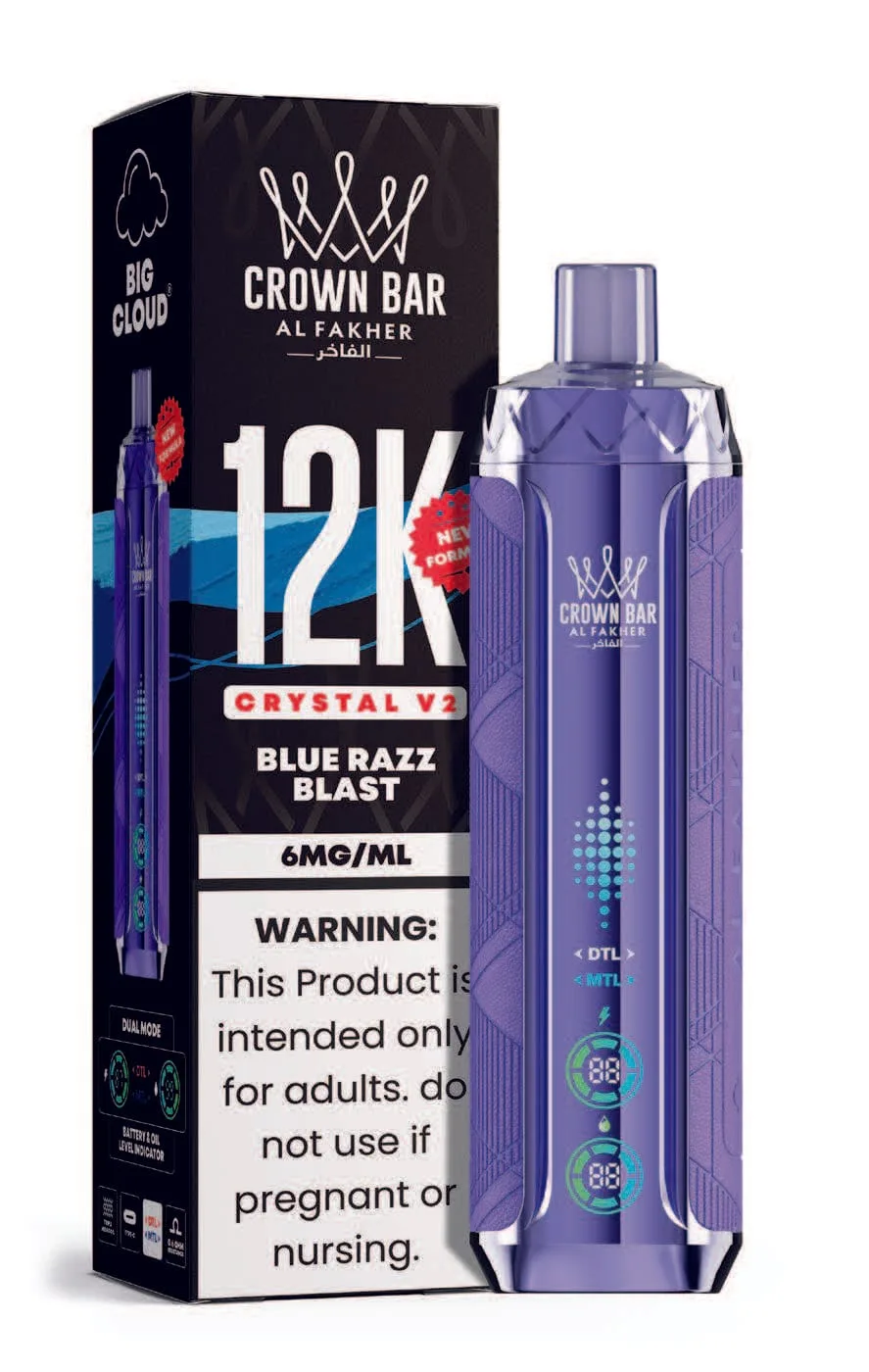 Blue Razz Blast Al Fakher Crown Bar Crystal V2 12K
