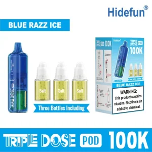 Blue Razz Ice - Hide Fun Triple Dose 100K Disposable Vape Pod