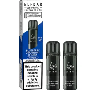Blueberry cranberry cherry Elf Bar 600 pods 2 pack