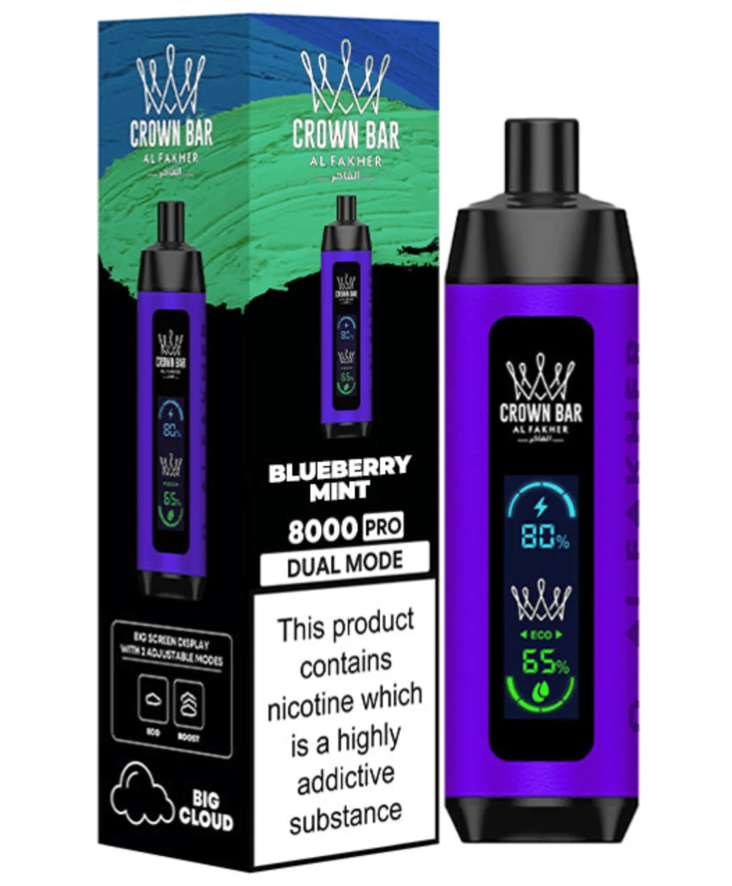 Blueberry Mint Al Fakher Crown Bar 8000 Pro