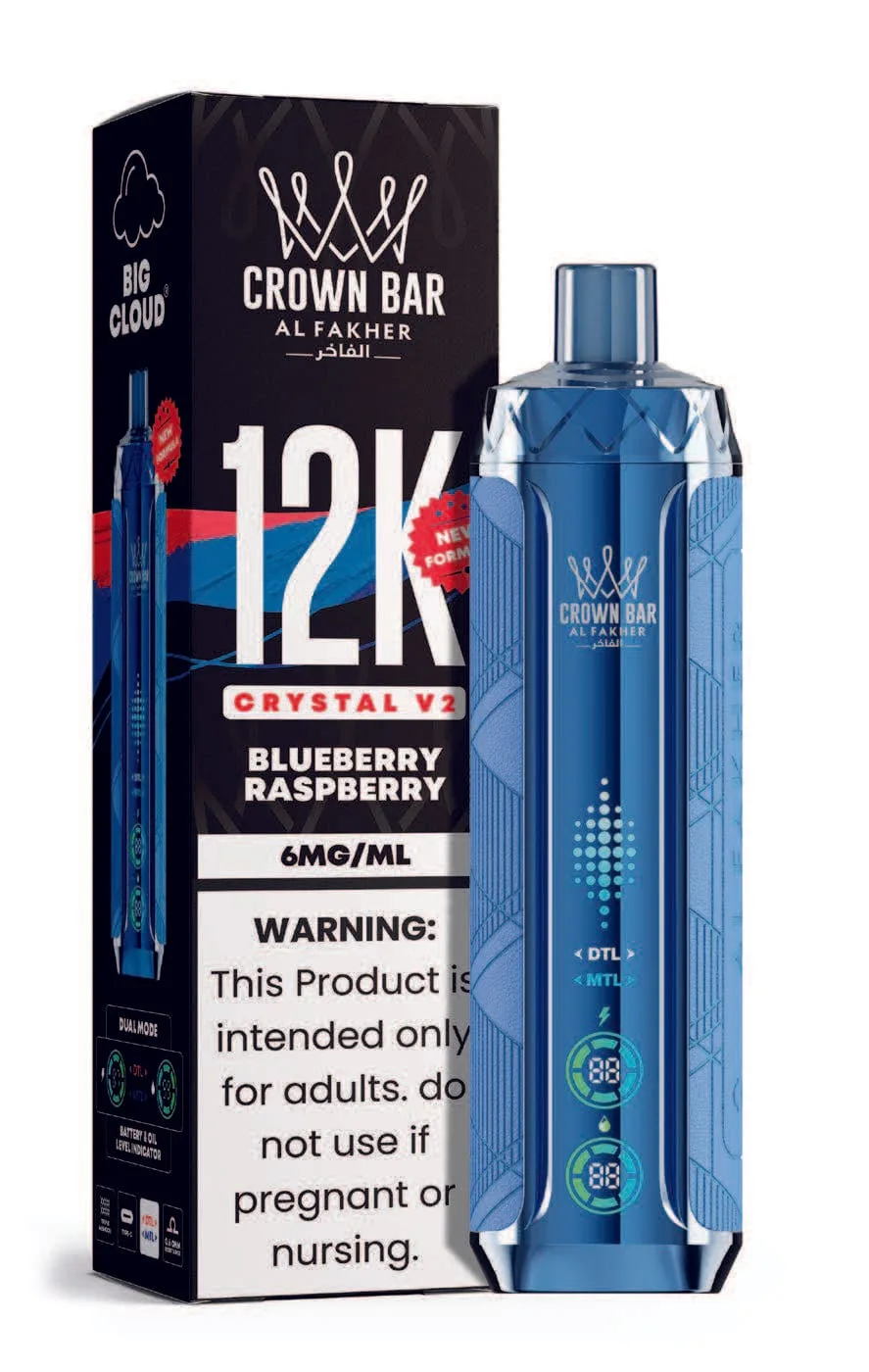 Blueberry Raspberry Al Fakher Crown Bar Crystal V2 12K
