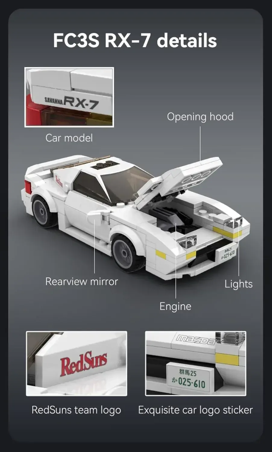 Doyusha Initial D Ryosuke Takahashi RX7 FC3S 1/24 Feature Kit - Image 2