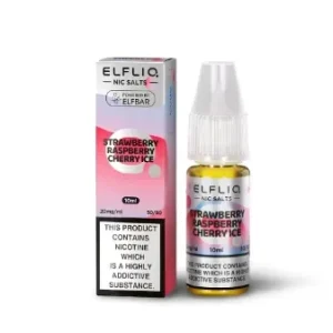 ELFLIQ ELF BAR Strawberry Raspberry Cherry Ice 10ml Nic Salts E-liquids -£15.89