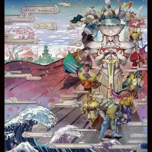 Ensky MTG Final Fantasy Card Sleeves Woodblock Knights Round 2026