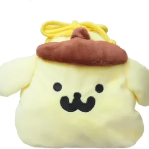 Ensky Pom Pom Purin Mofu Face Drawstring Bag 6.3 x 6.3 in Close