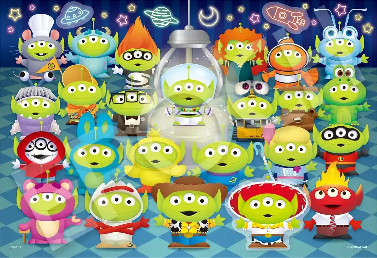 Epoch Disney 300 Piece Puzzle 26x38cm Collage Aliens with Glue and Sticker