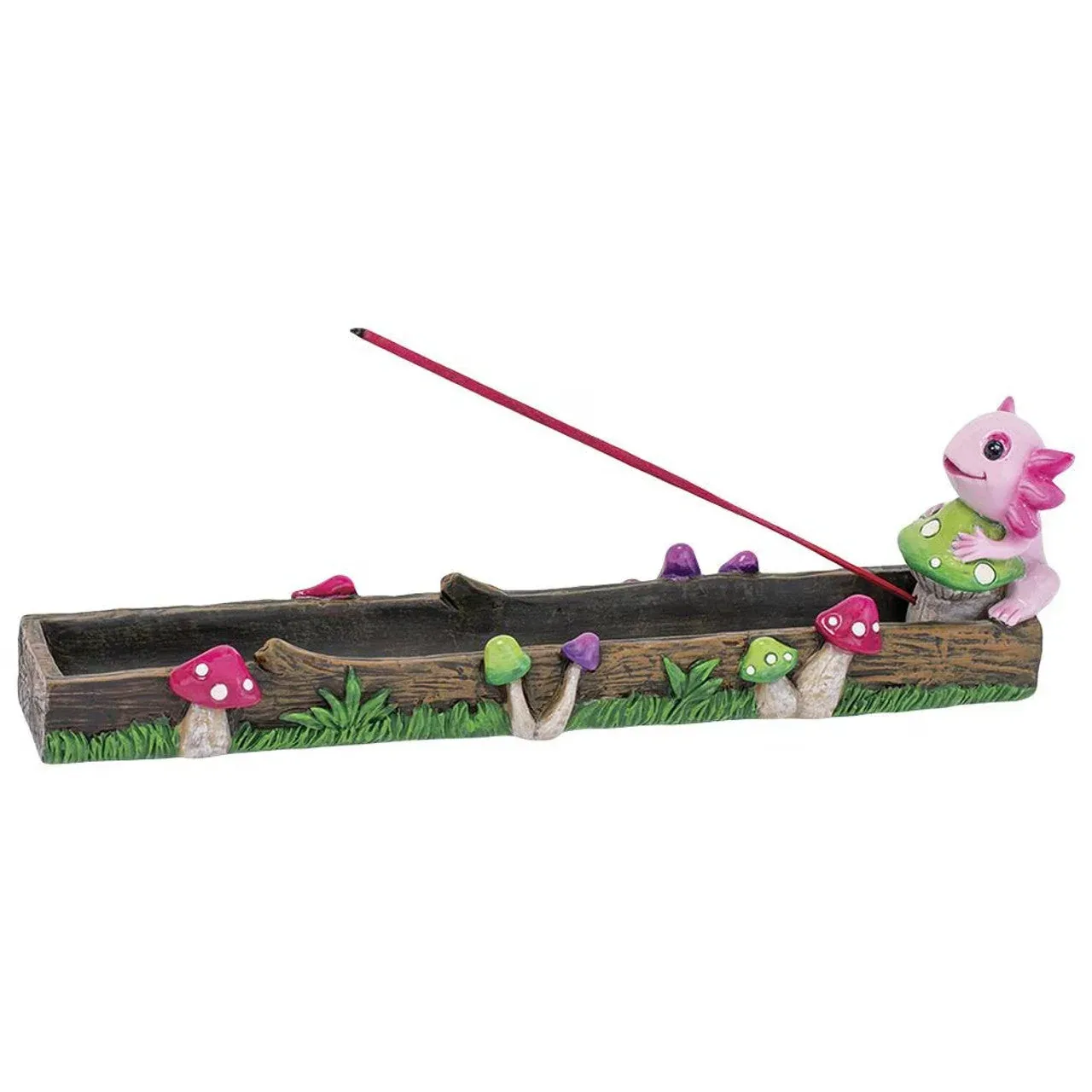 Fujima - 10.5" Pink Axolotl Mushroom Incense Burner