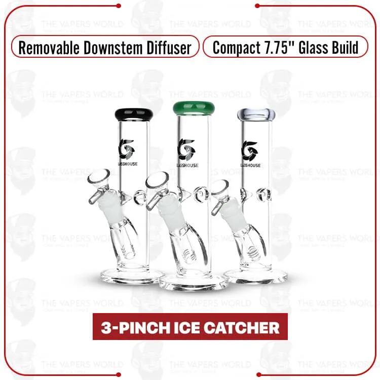 GlassHouse Straight Tube Glass Water Pipe