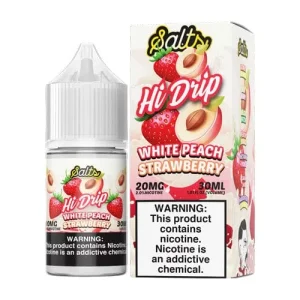 Hi-Drip White Peach Strawberry 30ml Nic Salt Vape Juice - 20mg
