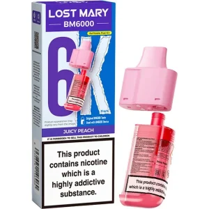 Juicy peach Lost Mary BM6000 pod & refill 12ml