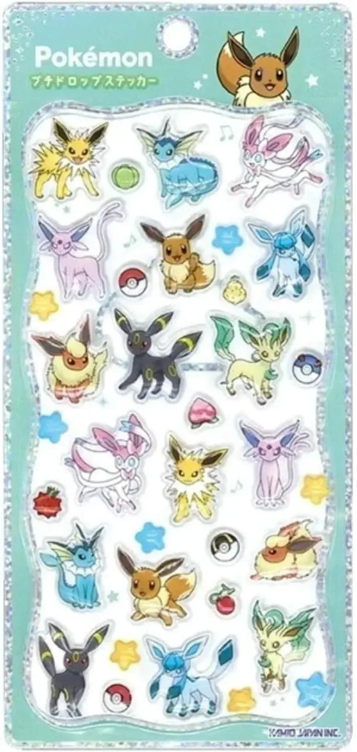 Kamio Pokemon Petite Drop Sticker Eevee Glossy Moisture 16x7cm