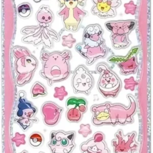 Kamio Pokemon Petite Drop Sticker Pink, 16 x 7 cm, Not Water