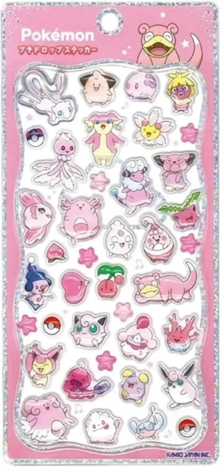 Kamio Pokemon Petite Drop Sticker Pink, 16 x 7 cm, Not Water