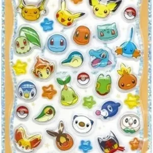 Kamiojapan Pokemon Petite Drop Sticker Face 1, 9-Piece Sheet