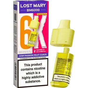 Kiwi passion fruit guava Lost Mary BM6000 pod & refill 12ml