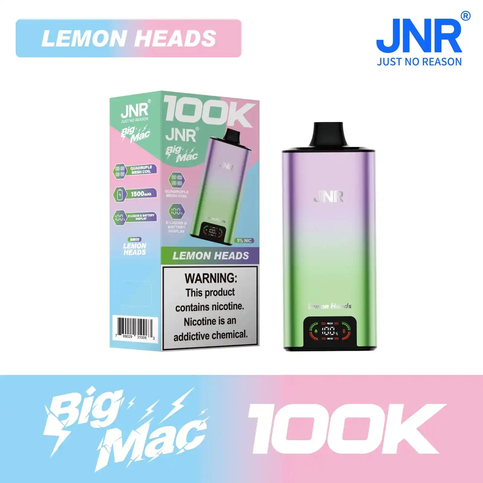 Lemon Heads - JNR Big Mac 100k Disposable Vape