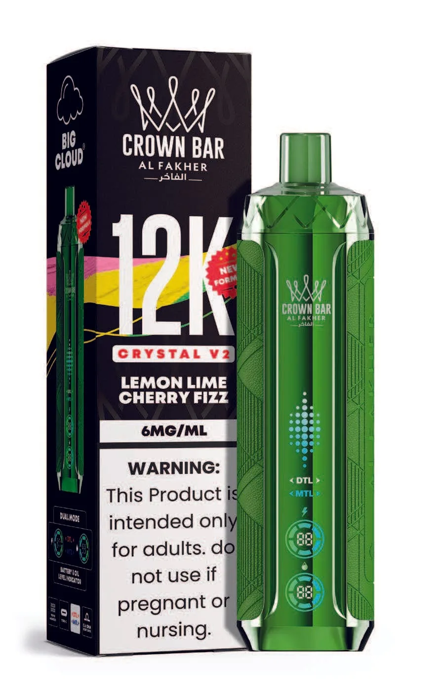Lemon Lime Cherry Fizz Al Fakher Crown Bar Crystal V2 12K