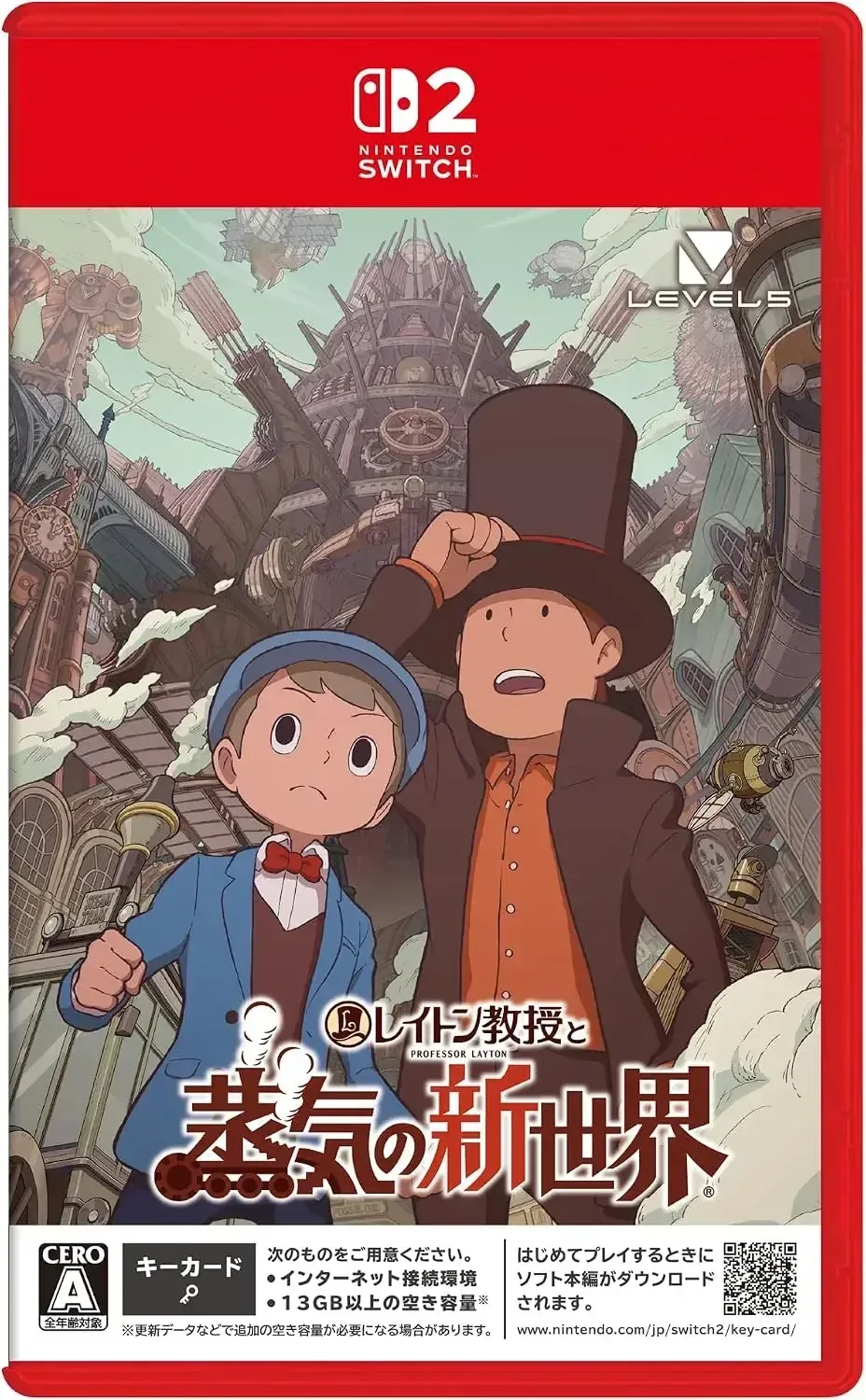 Level Five Professor Layton New World of Steam Switch 2 Card