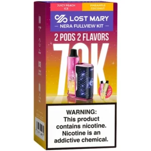 Lost Mary Nera Fullview 70K Kit: Juicy Peach Ice and Pineapple Coconut