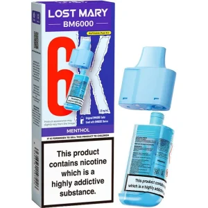 Menthol Lost Mary BM6000 pod & refill 12ml