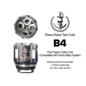 PeaceMaker Tank B4 Coil by Squid Industries ( Works with Smok TFV8) | 2 Pcs