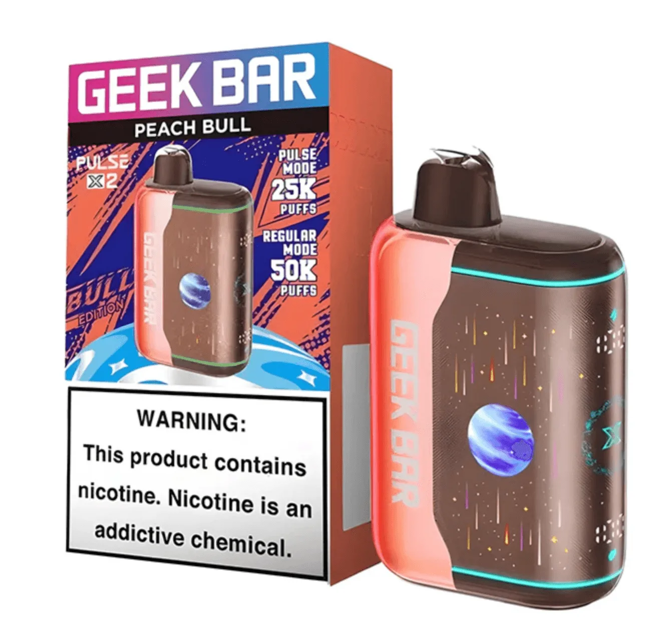 Peach Bull Geek Bar Pulse X2 50K