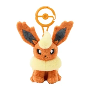 Pokemon Flareon Fire-Type Mascot Keychain with Carabiner Clip