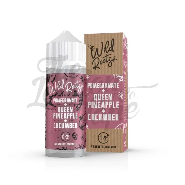 Pomegranate, Queen Pineapple & Cucumber Shortfill E-liquid by Wild Roots 100ml - Image 2