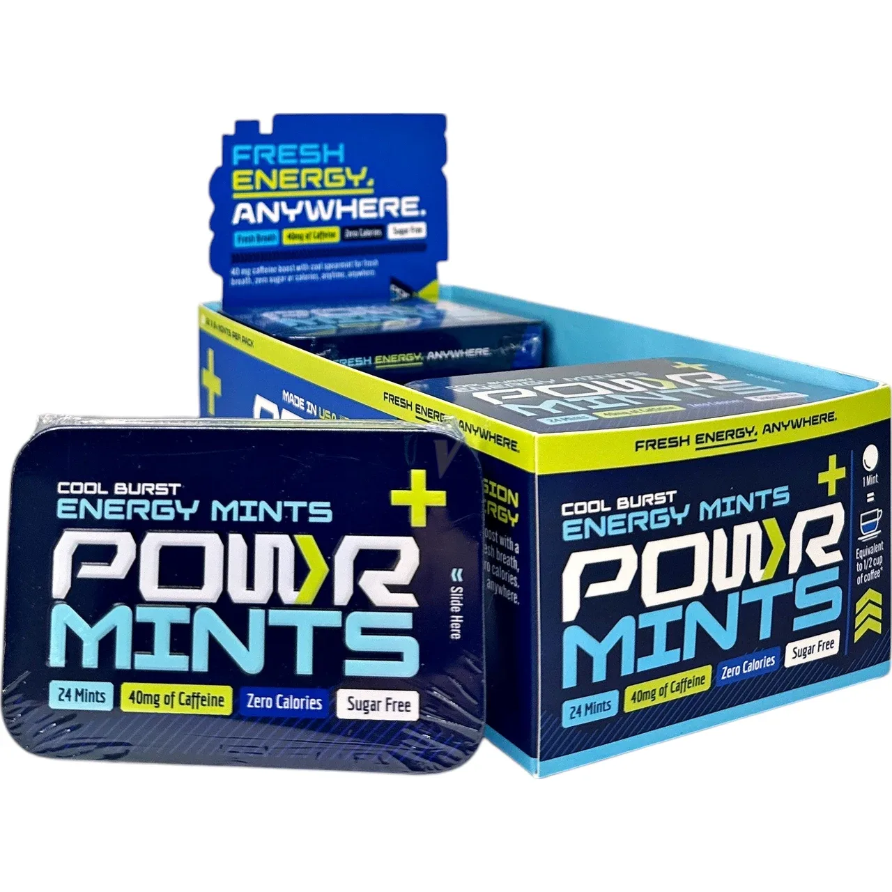 Powr Mints Cool Burst Energy 24ct Tin 12 Pack