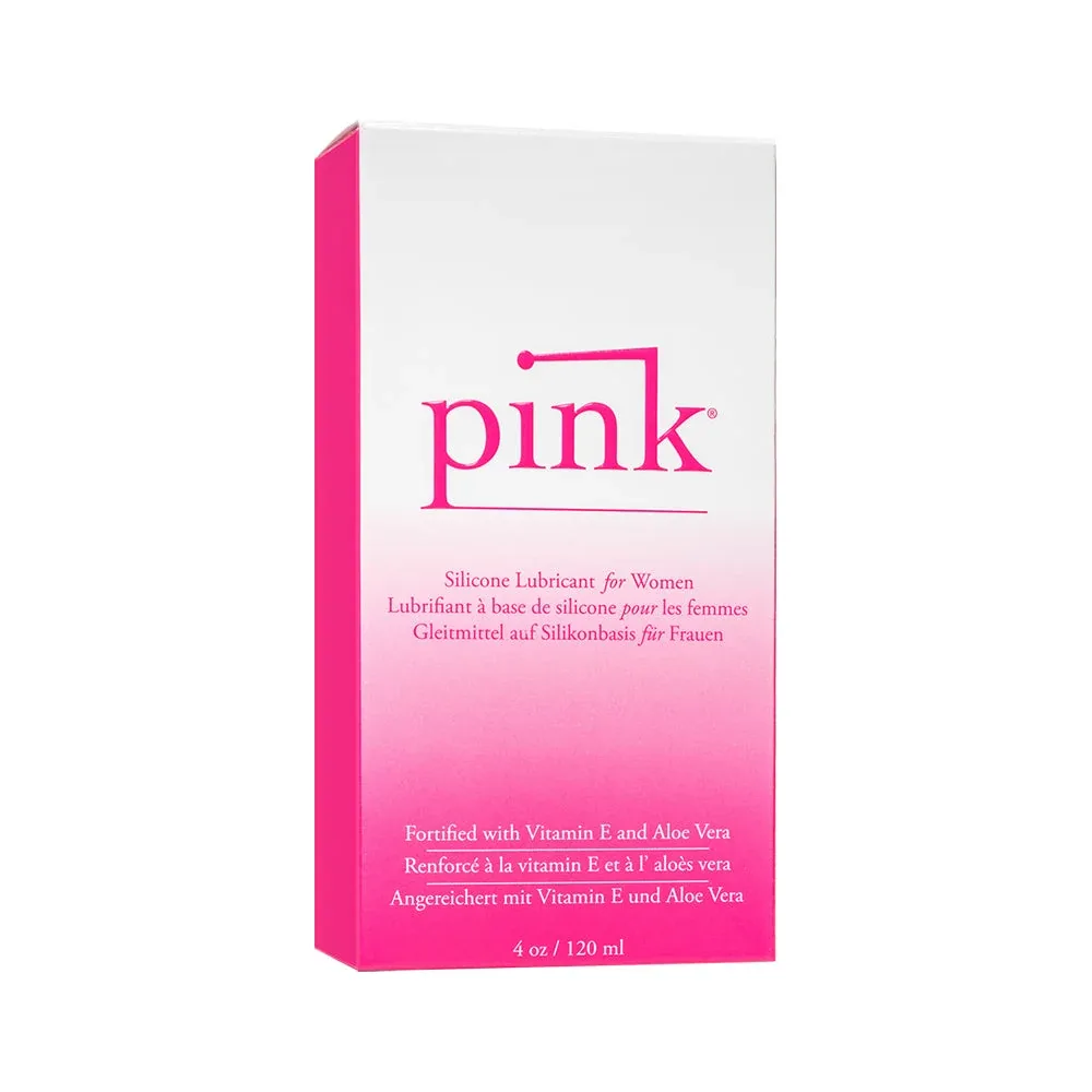 Pink Silicone Lubricant 4 oz. Glass Bottle - Image 2