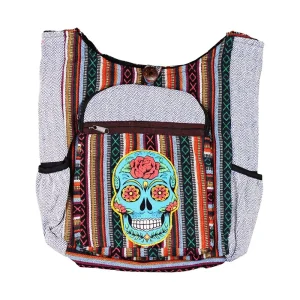 ThreadHeads Sugar Skull Aztec Patchwork Shoulder Sling Bag - 15"x14"