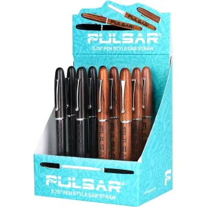 12CT DISPLAY - Pulsar Grove Wood Pen Quartz Dab Straw - 5.75"