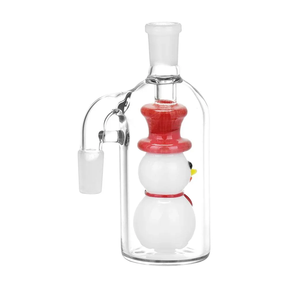 Smiling Snowman Glass Ash catcher - 5" / 14mm / 90D - Image 2