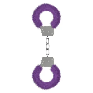 Ouch! Beginner's Furry Handcuffs With Quick-Release Purple