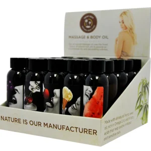Earthly Body Edible Massage Oil Counter Display 2oz 25ct