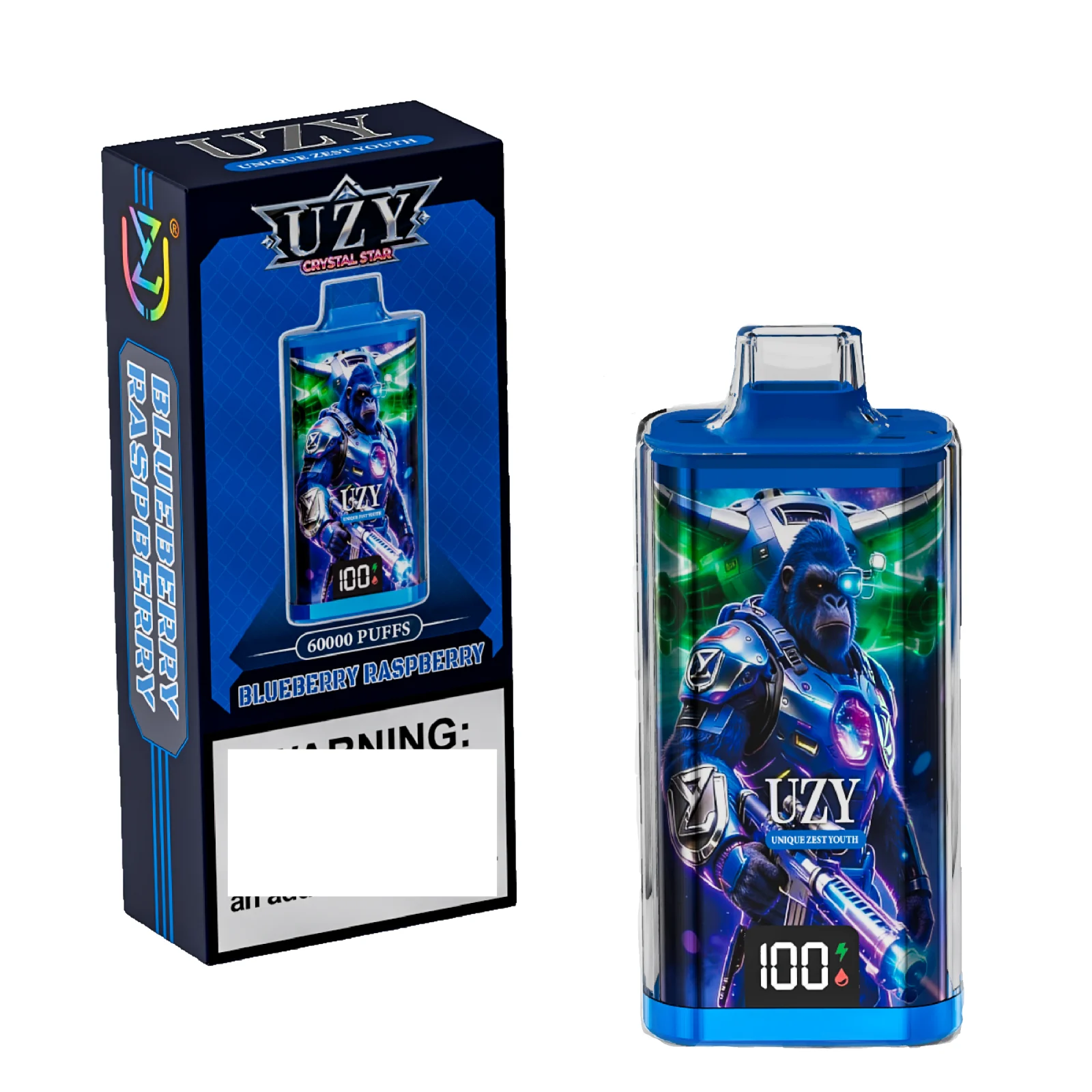 UZY CRYSTAL STAR 60000 Puffs Disposable Vapes Smart LED Display 60K Wholesale Bulk Buy