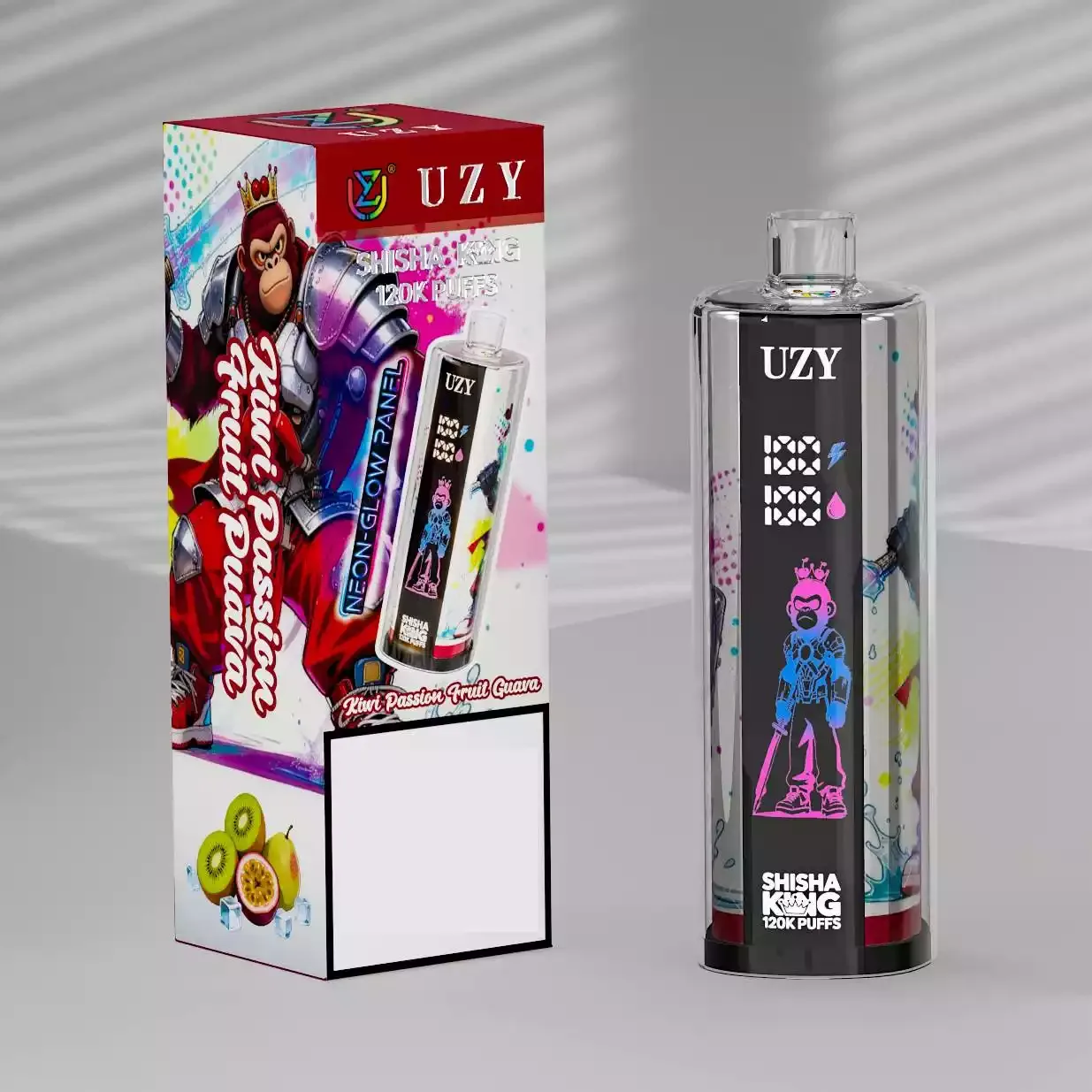 UZY SHISHA HOOKAH KING 120000 Puffs Crystal 120K Disposable Vapes Wholesale Bulk Buy Rechargeable Smart Display Portable - Image 2