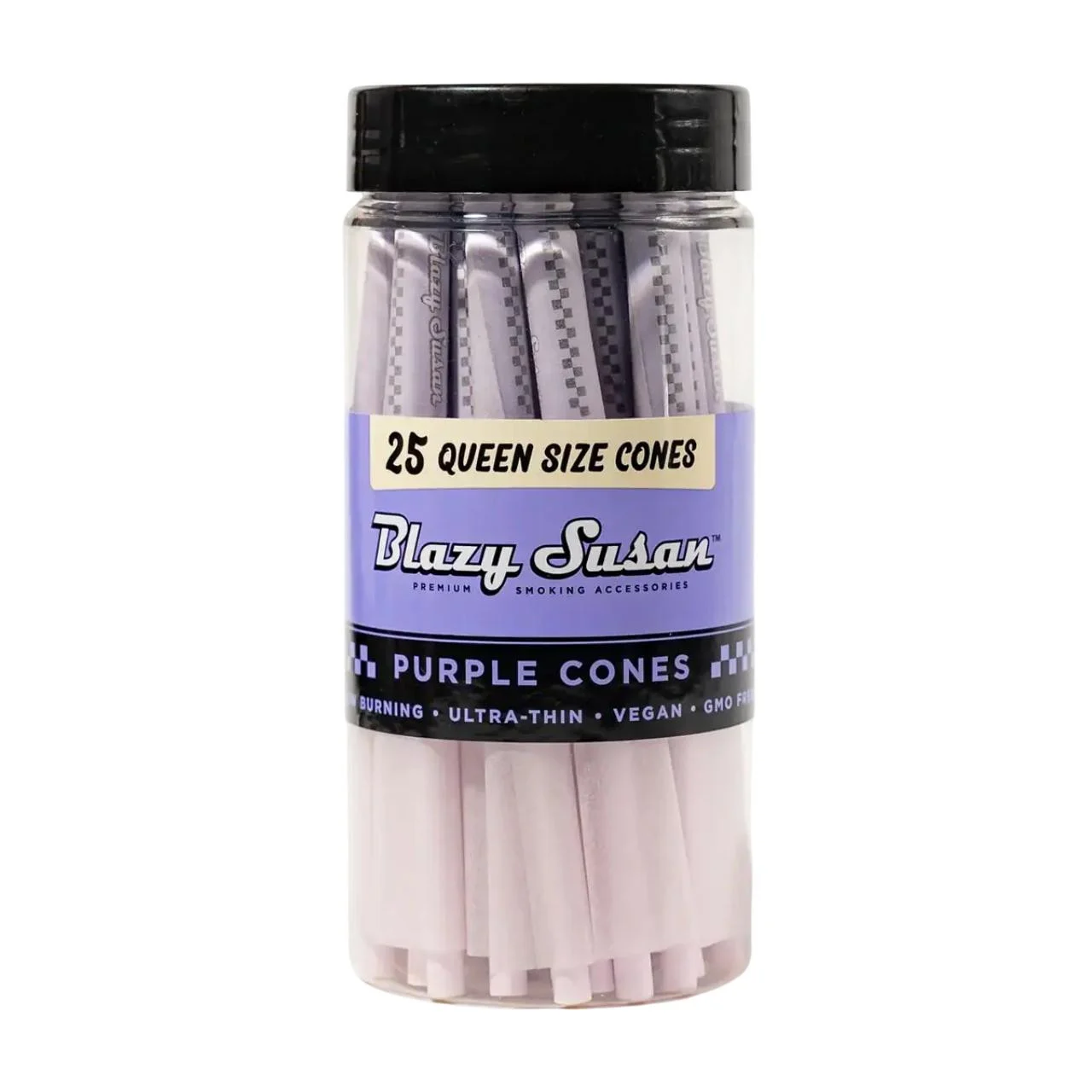 BLAZY SUSAN QUEEN SIZE CONES PURPLE JAR | 25COUNT
