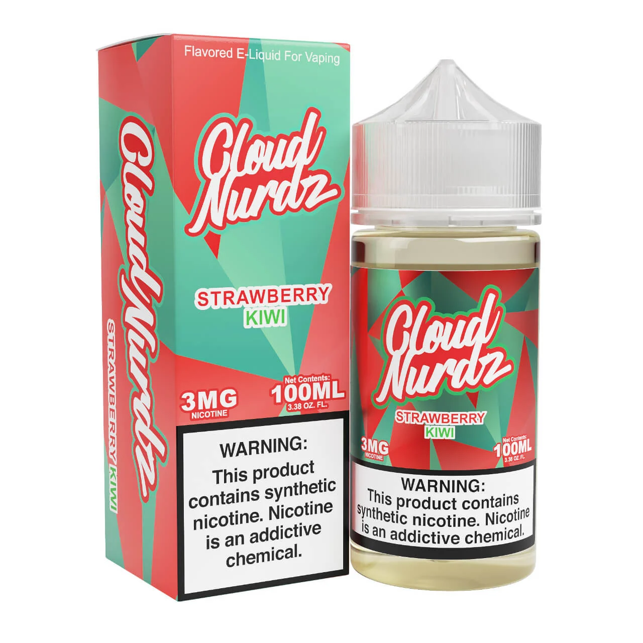 Strawberry Kiwi Synthetic Nicotine 100ml E-Juice | Cloud Nurdz
