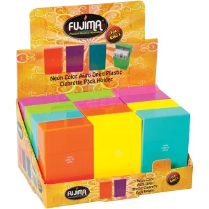 Fujima Neon Color Cig Case - Kingsize/ Assorted Colors - 12PC DISP