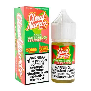 Salts Sour Watermelon Strawberry Synthetic Nicotine 30ml E-Juice | Cloud Nurdz