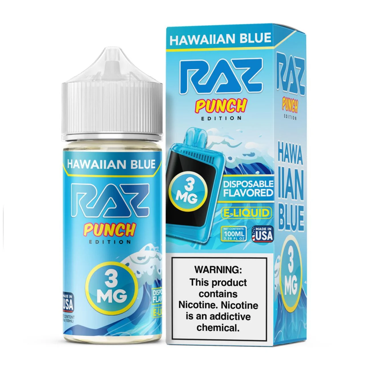 Pod Juice X Raz Punch Edition Hawaiian Blue Tobacco Free Nicotine 100ML E-Juice