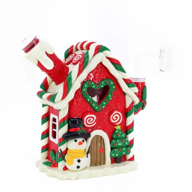 Christmas Mini Cabin Dab Rig - 5"